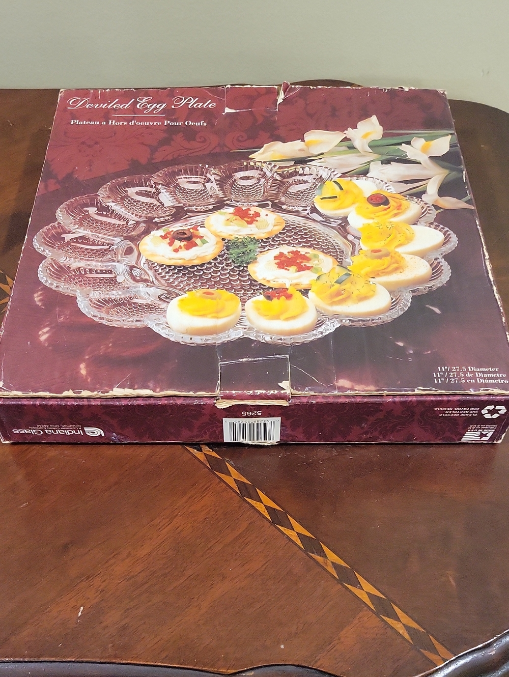 Indiana Glass Clear Glass Deviled Egg Serving Platter